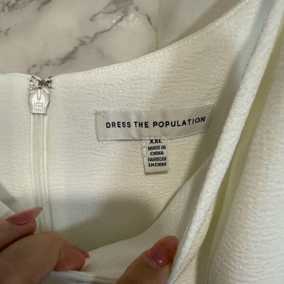 NEW Dress The Population Mira Dress in Off White Size XXL - Picture 6 of 12